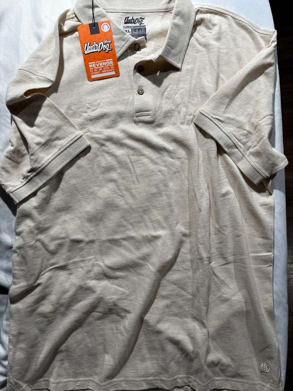 UndrDog Hemp Polo Shirt Tan DuraFlow Tri-Blend